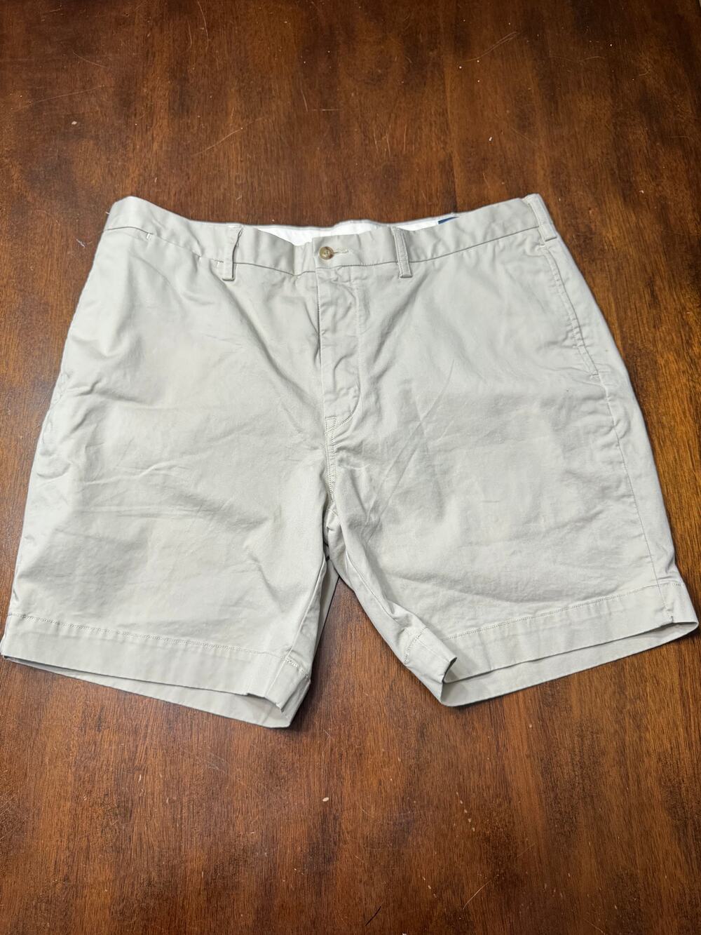 Polo by Ralph Lauren Men's Flat Front Shorts- Light Khaki